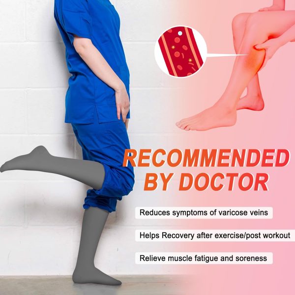 Iseasoo 4 Pairs Compression Socks for Women Circulation-Best Support for Nurses,Running,Athletic,Travel - Image 2